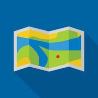 Rafting river map icon, flat style vector