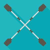 Crossed rafting paddle icon, flat style vector