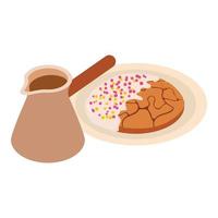 Breakfast coffee icon, isometric style vector