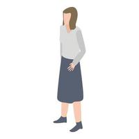 Woman search job icon, isometric style vector