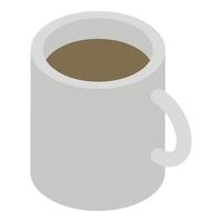 icono de taza de café, estilo isométrico vector