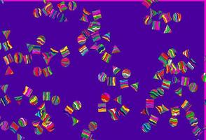 diseño de vector de arco iris multicolor claro con círculos, líneas, rectángulos.