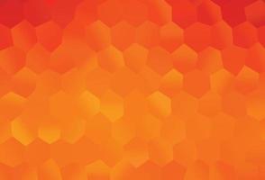 textura de vector naranja claro con hexágonos de colores.