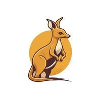canguro wallaby animal australiano carácter salvaje logotipo vector ilustración