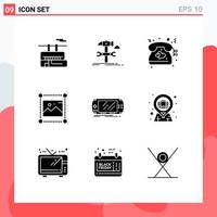 9 Creative Icons Modern Signs and Symbols of image graphic service designing wedding Editable Vector Design Elements