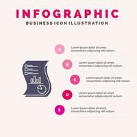 Audit Analytics Business Data Marketing Paper Report Solid Icon Infographics 5 Steps Presentation Background vector