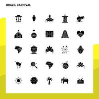 25 conjunto de iconos de carnaval de brasil plantilla de ilustración de vector de icono de glifo sólido para ideas web y móviles para empresa comercial