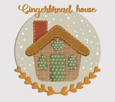 Watercolor Gingerbread House Clipart Illustration 03 vector