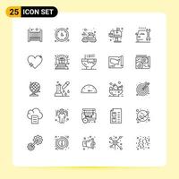 Line Pack of 25 Universal Symbols of maintenance mailbox relax life city Editable Vector Design Elements