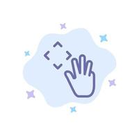 mano mano cursor arriba grupa icono azul sobre fondo de nube abstracta vector