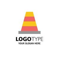 Cone Construction Tool Business Logo Template Flat Color vector