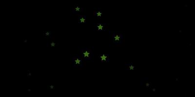 Dark Green vector template with neon stars.