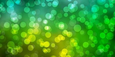 Light Green vector backdrop with circles.