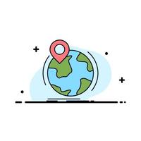 location globe worldwide pin marker Flat Color Icon Vector