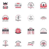 Happy Fathers Day Appreciation Vector Text Banner 16 Black and Pink Background for Posters Flyers Marketing Greeting Cards Editable Vector Design Elements