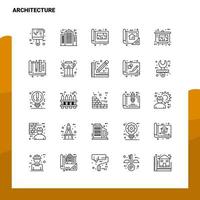 conjunto de iconos de línea de arquitectura conjunto 25 iconos diseño de estilo minimalista vectorial conjunto de iconos negros paquete de pictogramas lineales vector