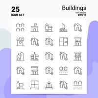 25 Buildings Icon Set 100 Editable EPS 10 Files Business Logo Concept Ideas Line icon design vector