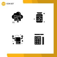 Pack of creative Solid Glyphs of upload housekeeping cloud proteins living Editable Vector Design Elements