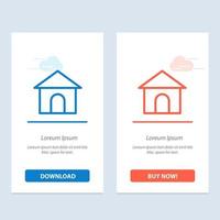 Building Hose House Shop  Blue and Red Download and Buy Now web Widget Card Template vector