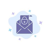 icono azul de seguridad de mensaje de correo electrónico en el fondo abstracto de la nube vector
