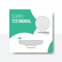 Testimonial or customer feedback review social media post vector