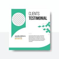 Testimonial or customer feedback review social media post vector