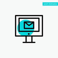 Computer Mail Chat Service turquoise highlight circle point Vector icon