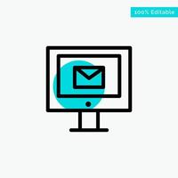 servicio de chat de correo de computadora turquesa icono de vector de punto de círculo resaltado