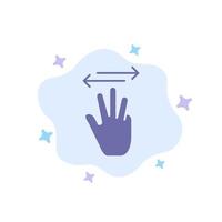 Hand Hand Cursor Up Left Right Blue Icon on Abstract Cloud Background vector