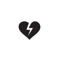 diseño de logotipo o icono de corazón roto vector