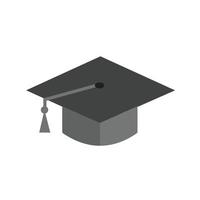 Graduate Cap I Flat Greyscale Icon vector