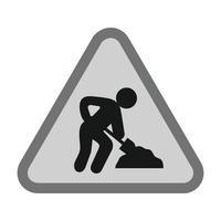 Construction sign Flat Greyscale Icon vector