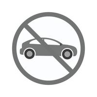 No Parking Zone Flat Greyscale Icon vector