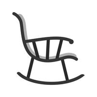 Rocking Chair Flat Greyscale Icon vector