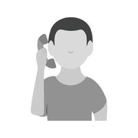 Talking on phone Flat Greyscale Icon vector