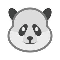 Panda Face Flat Greyscale Icon vector