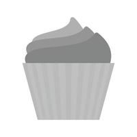 muffin de crema icono en escala de grises plana vector