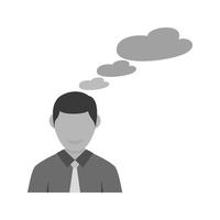 Thinking Flat Greyscale Icon vector