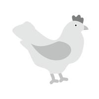 Chicken Flat Greyscale Icon vector