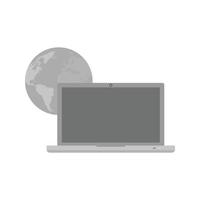 Global Education System Flat Greyscale Icon vector