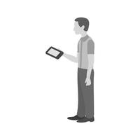 Checking Smartphone Flat Greyscale Icon vector