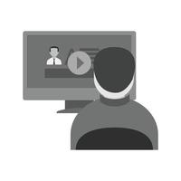 Online Lecture Flat Greyscale Icon vector