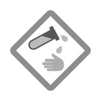 Corrosive Hazard Flat Greyscale Icon vector