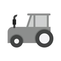 icono de tractor plano en escala de grises vector