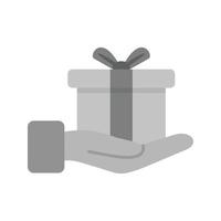 Giving Gift Flat Greyscale Icon vector