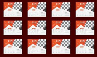 New year Desk Calendar 2023 template 12 months included, Happy New Year 2023 Desk Calendar, vector