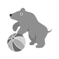 Bear Performing Flat Greyscale Icon vector