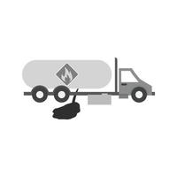 Truck Leaking Fuel Flat Greyscale Icon vector