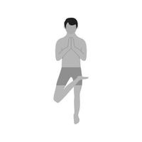 Tree Pose Right Flat Greyscale Icon vector