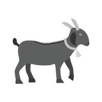 icono de cabra plana en escala de grises vector